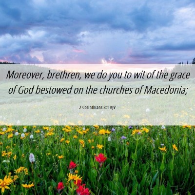 Picture 06 - 2 Corinthians 8:1 KJV - Moreover, brethren, we do you to wit of the grace - Bible Verse Picture