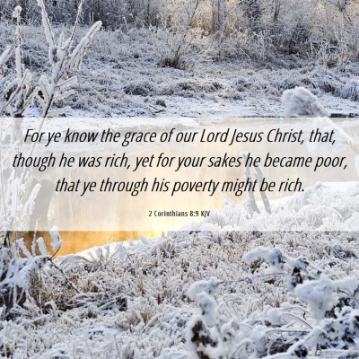 Picture 06 - 2 Corinthians 8:9 KJV - For ye know the grace of our Lord Jesus Christ, - Bible Verse Picture