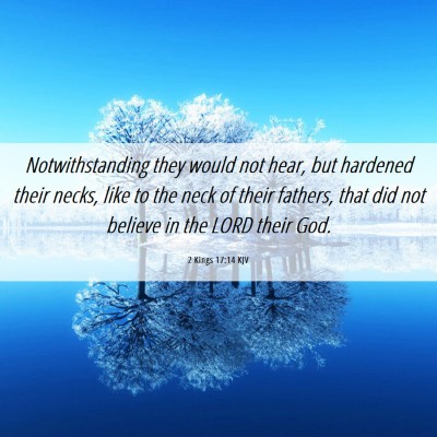 Picture 06 - 2 Kings 17:14 KJV - Notwithstanding they would not hear, but hardened - Bible Verse Picture