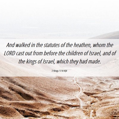 Picture 06 - 2 Kings 17:8 KJV - And walked in the statutes of the heathen, whom - Bible Verse Picture