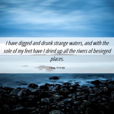 Picture 06 - 2 Kings 19:24 KJV - I have digged and drunk strange waters, and with - Bible Verse Picture