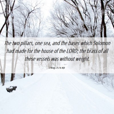 Picture 06 - 2 Kings 25:16 KJV - The two pillars, one sea, and the bases which - Bible Verse Picture