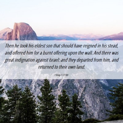 Picture 06 - 2 Kings 3:27 KJV - Then he took his eldest son that should have - Bible Verse Picture