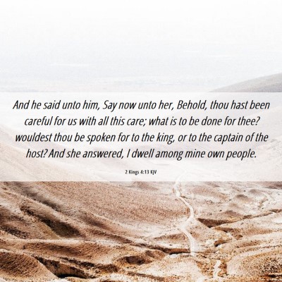 Picture 06 - 2 Kings 4:13 KJV - And he said unto him, Say now unto her, Behold, - Bible Verse Picture
