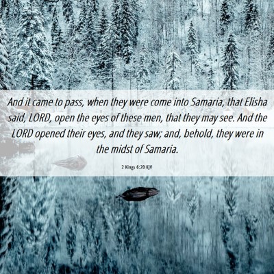 Picture 06 - 2 Kings 6:20 KJV - And it came to pass, when they were come into - Bible Verse Picture