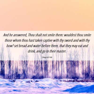 Picture 06 - 2 Kings 6:22 KJV - And he answered, Thou shalt not smite them: - Bible Verse Picture