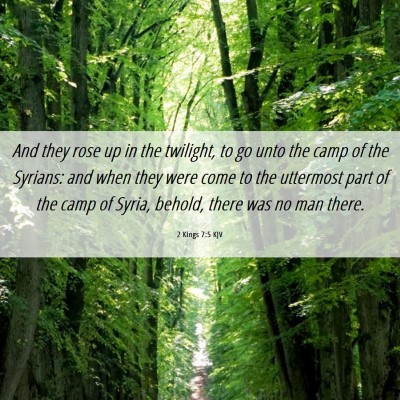 Picture 06 - 2 Kings 7:5 KJV - And they rose up in the twilight, to go unto the - Bible Verse Picture