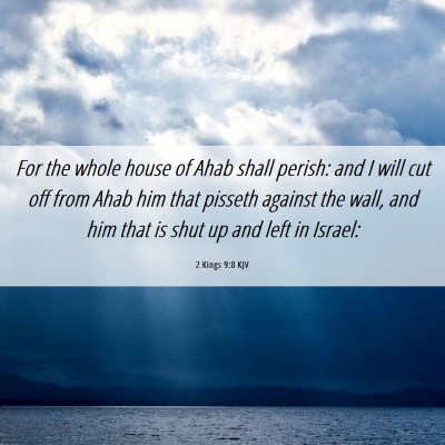 Picture 06 - 2 Kings 9:8 KJV - For the whole house of Ahab shall perish: and I - Bible Verse Picture