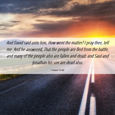 Picture 06 - 2 Samuel 1:4 KJV - And David said unto him, How went the matter? I - Bible Verse Picture