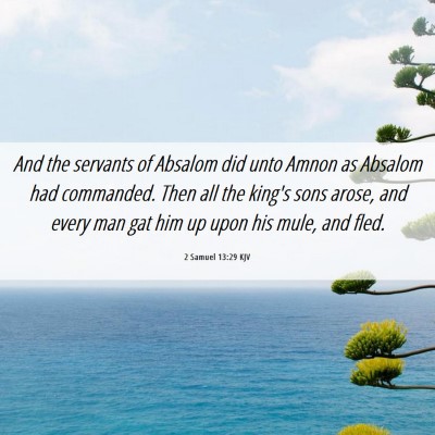 Picture 06 - 2 Samuel 13:29 KJV - And the servants of Absalom did unto Amnon as - Bible Verse Picture