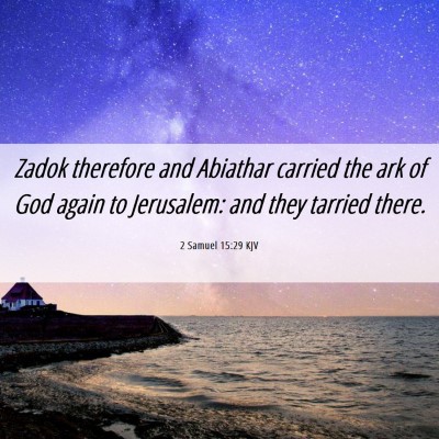 Picture 06 - 2 Samuel 15:29 KJV - Zadok therefore and Abiathar carried the ark of - Bible Verse Picture