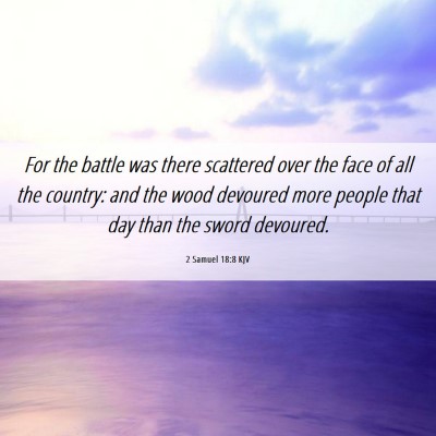 Picture 06 - 2 Samuel 18:8 KJV - For the battle was there scattered over the face - Bible Verse Picture