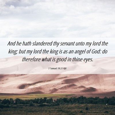 Picture 06 - 2 Samuel 19:27 KJV - And he hath slandered thy servant unto my lord - Bible Verse Picture