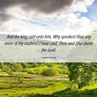 Picture 06 - 2 Samuel 19:29 KJV - And the king said unto him, Why speakest thou any - Bible Verse Picture