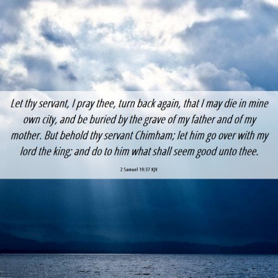 Picture 06 - 2 Samuel 19:37 KJV - Let thy servant, I pray thee, turn back again, - Bible Verse Picture