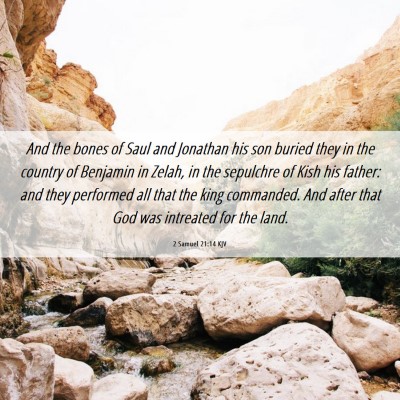 Picture 06 - 2 Samuel 21:14 KJV - And the bones of Saul and Jonathan his son buried - Bible Verse Picture