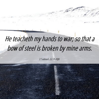 Picture 06 - 2 Samuel 22:35 KJV - He teacheth my hands to war; so that a bow of - Bible Verse Picture
