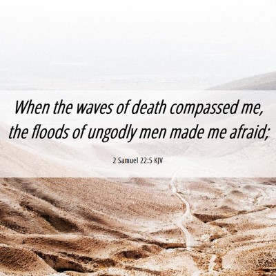 Picture 06 - 2 Samuel 22:5 KJV - When the waves of death compassed me, the floods - Bible Verse Picture