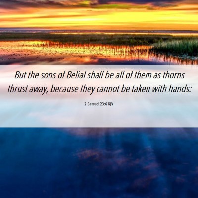 Picture 06 - 2 Samuel 23:6 KJV - But the sons of Belial shall be all of them as - Bible Verse Picture