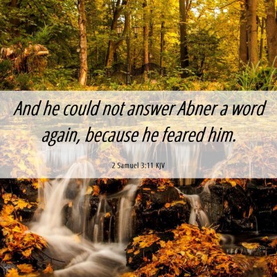 Picture 06 - 2 Samuel 3:11 KJV - And he could not answer Abner a word again, - Bible Verse Picture