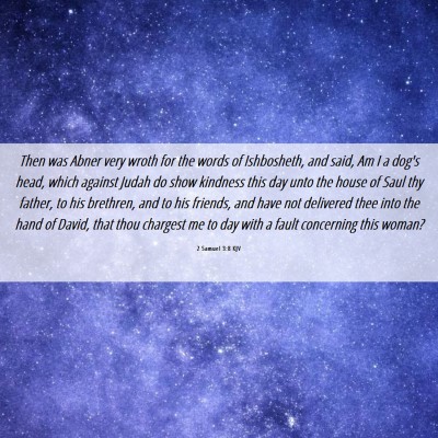 Picture 06 - 2 Samuel 3:8 KJV - Then was Abner very wroth for the words of - Bible Verse Picture