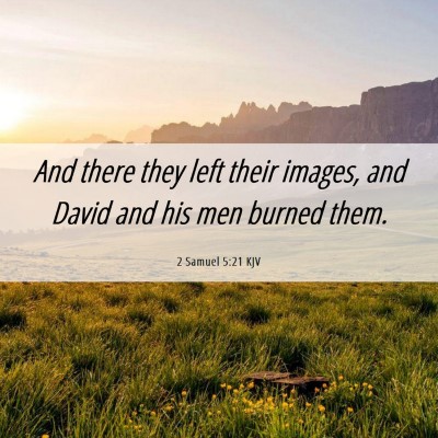 Picture 06 - 2 Samuel 5:21 KJV - And there they left their images, and David and - Bible Verse Picture