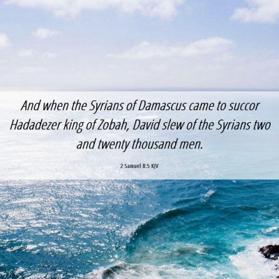 Picture 06 - 2 Samuel 8:5 KJV - And when the Syrians of Damascus came to succor - Bible Verse Picture