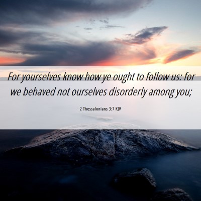 Picture 06 - 2 Thessalonians 3:7 KJV - For yourselves know how ye ought to follow us: - Bible Verse Picture