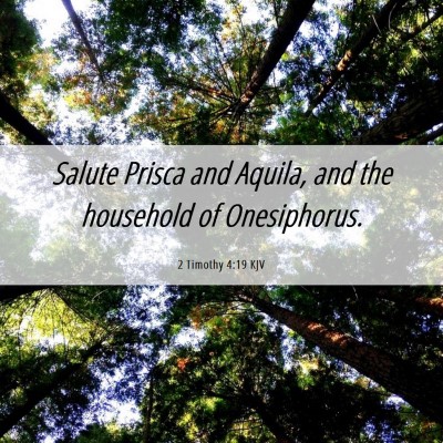 Picture 06 - 2 Timothy 4:19 KJV - Salute Prisca and Aquila, and the household of - Bible Verse Picture