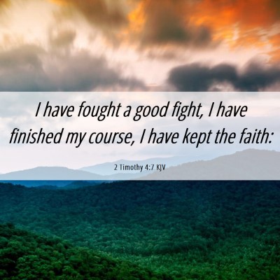 Picture 06 - 2 Timothy 4:7 KJV - I have fought a good fight, I have finished my - Bible Verse Picture