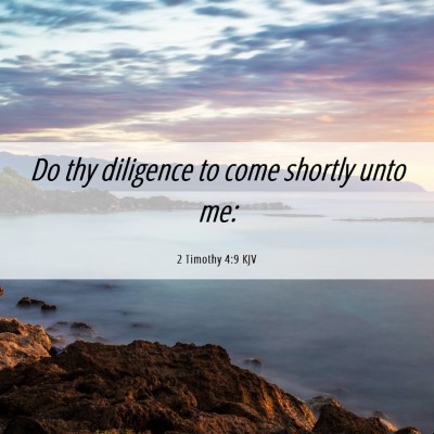 Picture 06 - 2 Timothy 4:9 KJV - Do thy diligence to come shortly unto - Bible Verse Picture