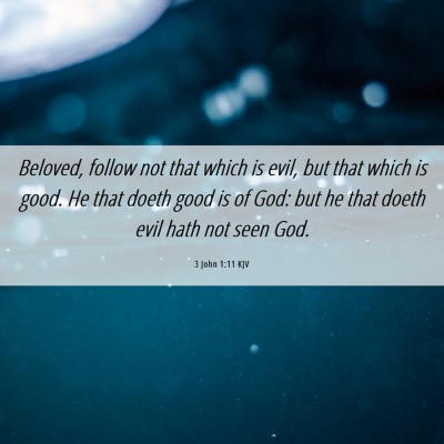 Picture 06 - 3 John 1:11 KJV - Beloved, follow not that which is evil, but that - Bible Verse Picture