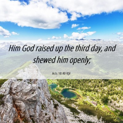 Picture 06 - Acts 10:40 KJV - Him God raised up the third day, and shewed him - Bible Verse Picture