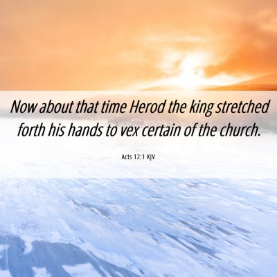Picture 06 - Acts 12:1 KJV - Now about that time Herod the king stretched - Bible Verse Picture