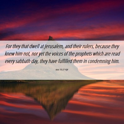 Picture 06 - Acts 13:27 KJV - For they that dwell at Jerusalem, and their - Bible Verse Picture