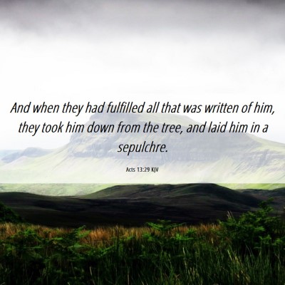 Picture 06 - Acts 13:29 KJV - And when they had fulfilled all that was written - Bible Verse Picture