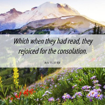 Picture 06 - Acts 15:31 KJV - Which when they had read, they rejoiced for the - Bible Verse Picture