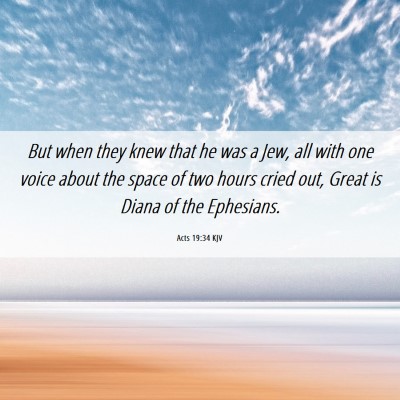 Picture 06 - Acts 19:34 KJV - But when they knew that he was a Jew, all with - Bible Verse Picture