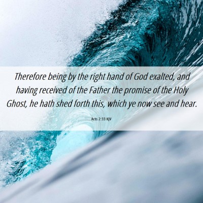 Picture 06 - Acts 2:33 KJV - Therefore being by the right hand of God exalted, - Bible Verse Picture