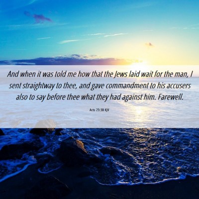 Picture 06 - Acts 23:30 KJV - And when it was told me how that the Jews laid - Bible Verse Picture