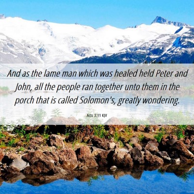Picture 06 - Acts 3:11 KJV - And as the lame man which was healed held Peter - Bible Verse Picture