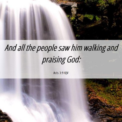 Picture 06 - Acts 3:9 KJV - And all the people saw him walking and praising - Bible Verse Picture