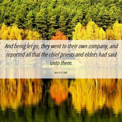 Picture 06 - Acts 4:23 KJV - And being let go, they went to their own company, - Bible Verse Picture