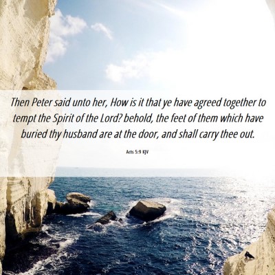 Picture 06 - Acts 5:9 KJV - Then Peter said unto her, How is it that ye have - Bible Verse Picture