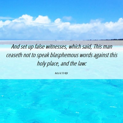 Picture 06 - Acts 6:13 KJV - And set up false witnesses, which said, This man - Bible Verse Picture