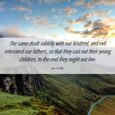 Picture 06 - Acts 7:19 KJV - The same dealt subtilly with our kindred, and - Bible Verse Picture