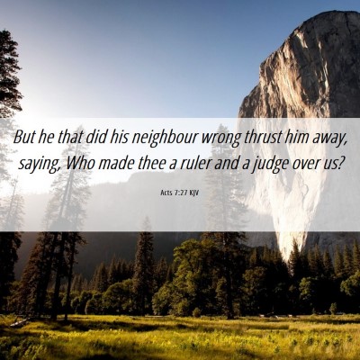 Picture 06 - Acts 7:27 KJV - But he that did his neighbour wrong thrust him - Bible Verse Picture
