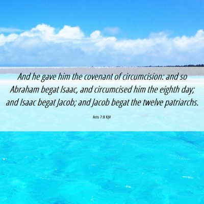 Picture 06 - Acts 7:8 KJV - And he gave him the covenant of circumcision: and - Bible Verse Picture