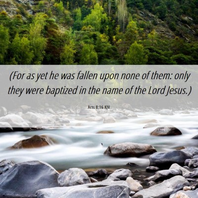 Picture 06 - Acts 8:16 KJV - (For as yet he was fallen upon none of them: only - Bible Verse Picture