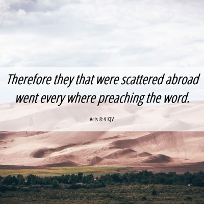 Picture 06 - Acts 8:4 KJV - Therefore they that were scattered abroad went - Bible Verse Picture